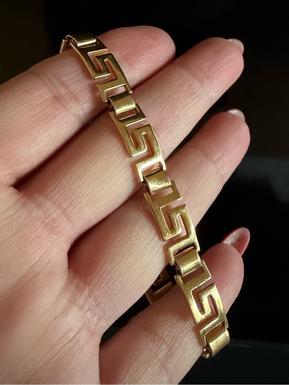Vintage Gold-Tone Greek Key Bracelet